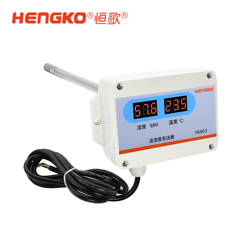 4-20mA 不銹鋼螺紋探頭 帶顯-HG803-4W4P-09管道式工業型溫濕度測量儀 Featured Image